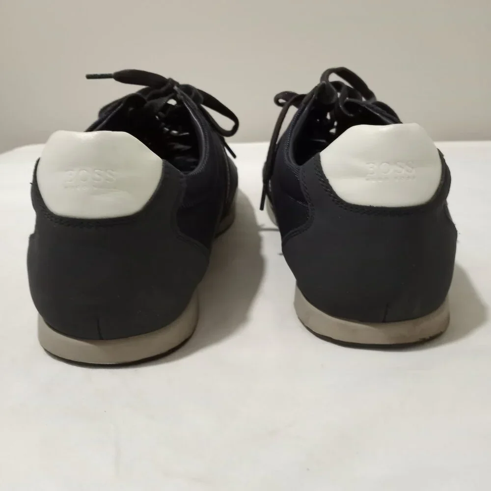 HUGO BOSS PERFORATED NAVY BLUE LOW TOP SNEAKER MEN SIZE 46